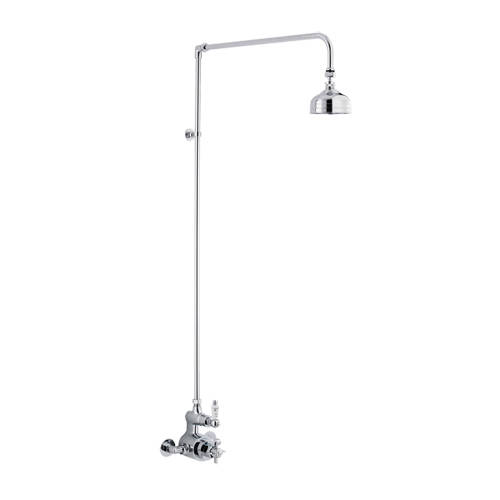 Nuie Showers Traditional Thermostatic Shower Valve With Rigid Riser (Chrome).