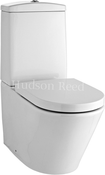 Larger image of Hudson Reed Ceramics Curved Toilet With Dual Push Flush & Top Fix Seat.