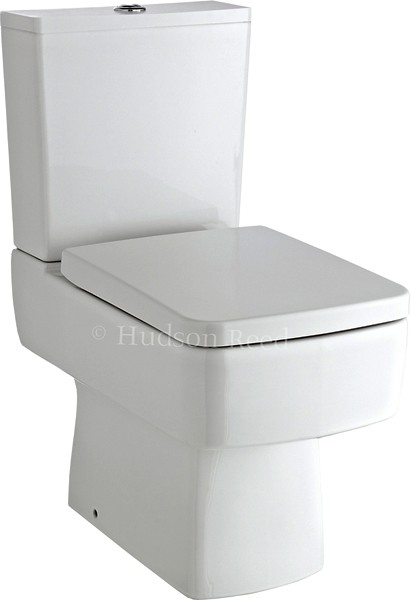 Larger image of Hudson Reed Ceramics Square Toilet With Dual Push Flush & Top Fix Seat.