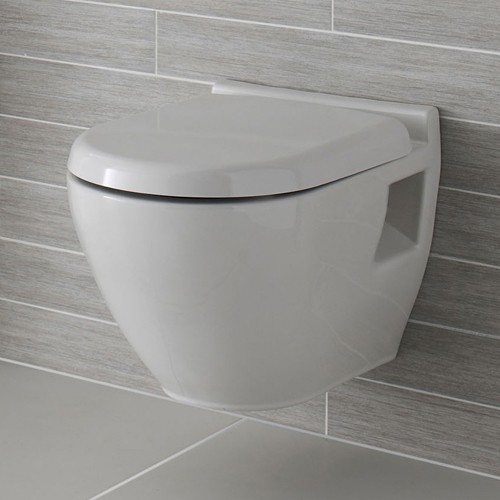 Larger image of Ultra Jardine Round Wall Hung Toilet Pan & Soft Close Seat.