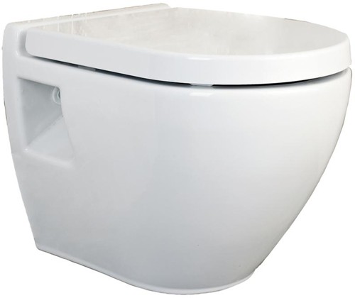 Example image of Ultra Jardine Round Wall Hung Toilet Pan & Soft Close Seat.