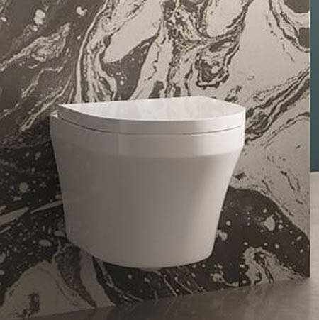 Hudson Reed White Ceramics Luna Wall Hung Toilet Pan & Seat. Size 5