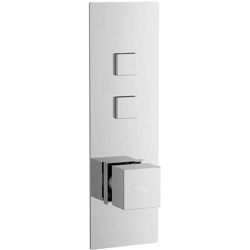 Larger image of hudson Reed Ignite Push Button Shower Valve With Square Handle (2 Outlets).