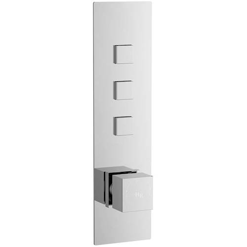 Larger image of hudson Reed Ignite Push Button Shower Valve With Square Handle (3 Outlets).