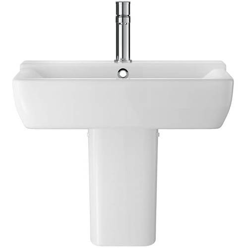Hudson Reed White Ceramics Arlo Basin & Semi Pedestal 525Mm. Size 5