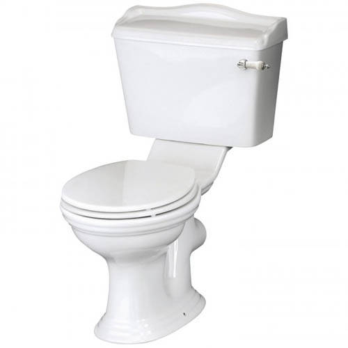 Old London White Chancery Close Coupled Toilet Pan & Cistern.