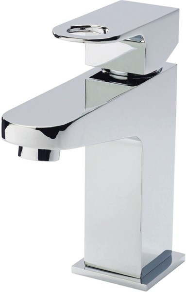 Larger image of Hudson Reed Deco Mono Basin Mixer Tap With Push Button Waste (Chrome).