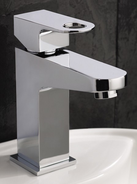 Example image of Hudson Reed Deco Mono Basin Mixer Tap With Push Button Waste (Chrome).