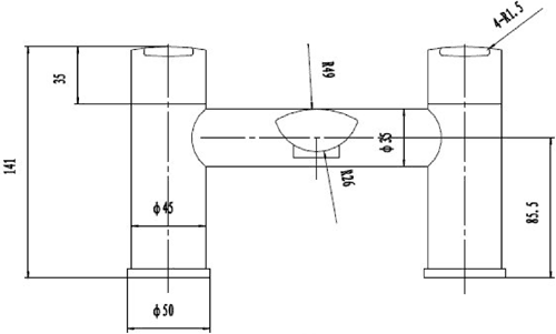 Technical image of Hudson Reed Dias Bath Filler Tap (Chrome).