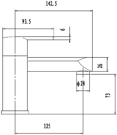 Technical image of Hudson Reed Dias Basin Mixer & Bath Shower Mixer Tap Set (Free Shower Kit).