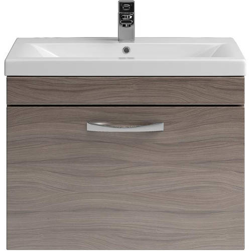 Larger image of Premier Shipton 600mm Wall Hung Vanity Unit & Basin Type 2 (Driftwood).