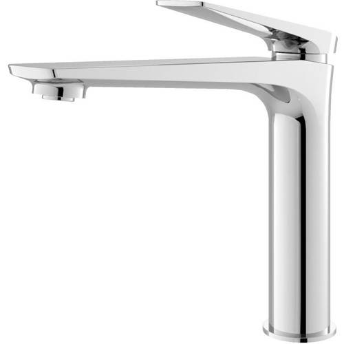 Hudson Reed Hr Drift Tall Basin Mixer Tap With Push Button Waste (Chrome).