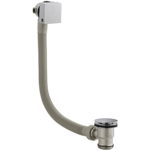 Ultra Wastes Square Slimline Freeflow Bath Filler Waste (Chrome).