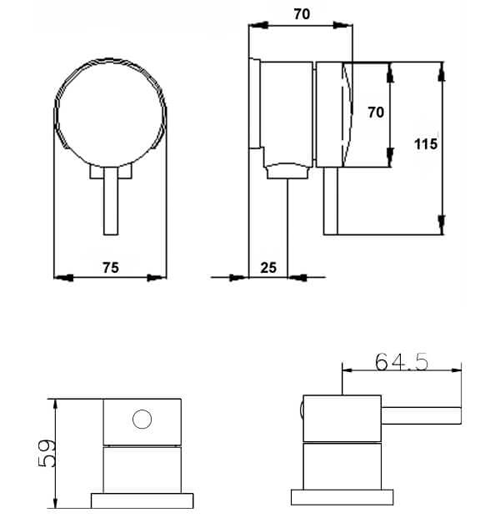 Technical image of Crown Series 2 Freeflow Bath Filler Waste With Valves (Chrome).