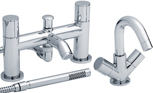 Larger image of Ultra Ecco Basin & Bath Shower Mixer Tap Set (Free Shower Kit).