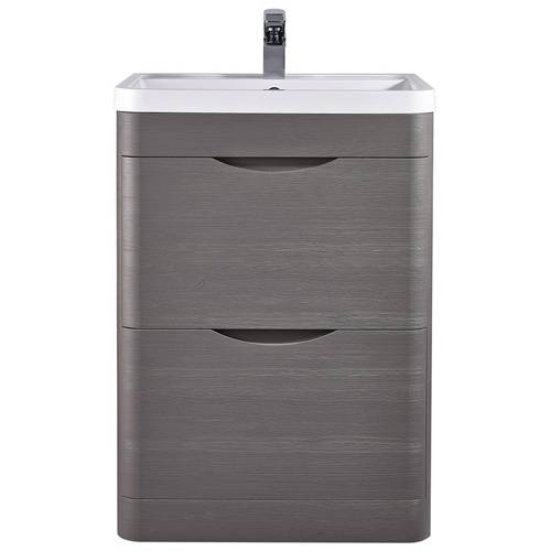 Example image of Premier Eclipse 600mm Vanity Unit Pack 1 (Grey Woodgrain).