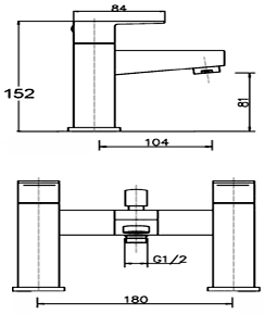 Technical image of Ultra Embrace Bath Shower Mixer Tap With Shower Kit (Chrome).