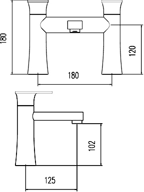 Technical image of Ultra Entity Bath Filler Tap (Chrome).