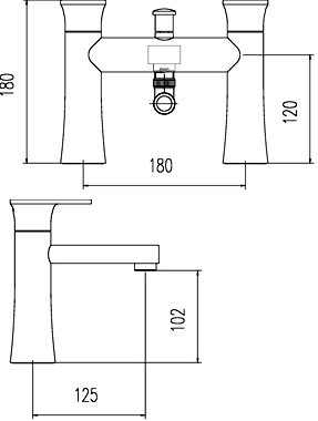 Technical image of Ultra Entity Bath Shower Mixer Tap With Shower Kit (Chrome).