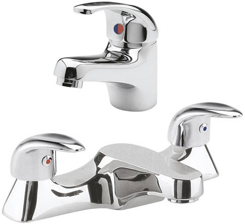 Larger image of Nuie Eon Basin & Bath Filler Tap Pack (Chrome).