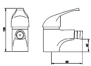 Technical image of Nuie Eon Mono Basin & Bidet Tap Pack (Chrome).