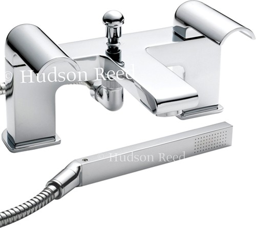 Larger image of Hudson Reed Epic Bath Shower Mixer Tap With Shower Kit (Chrome).