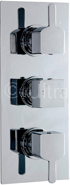 Larger image of Ultra Falls Triple Concealed Thermostatic Shower Valve (Chrome).