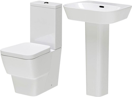 Larger image of Hudson Reed Ceramics 4 Piece Bathroom Suite With Toilet & Basin.