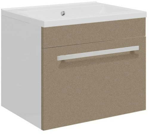 Example image of Ultra Design Wall Hung Vanity Unit Suite With Toilet (Caramel). 494x399mm.