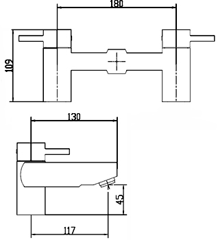 Technical image of Ultra Muse Black Bath Filler Tap (Black).