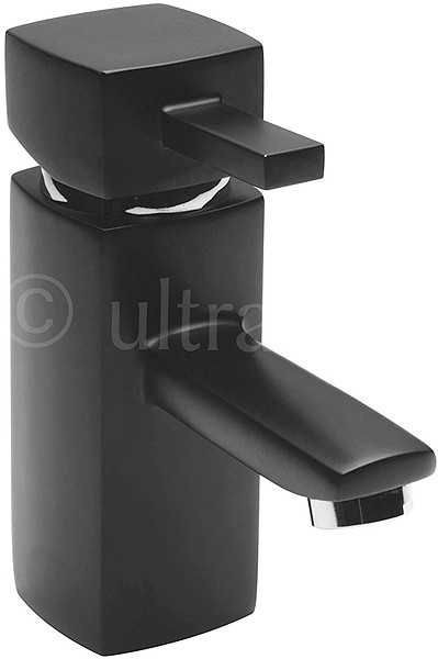 Larger image of Ultra Muse Black Basin Tap With Pop Up Waste (Black).