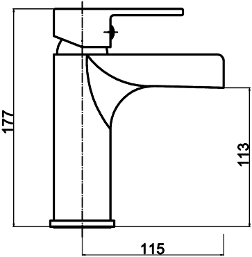 Technical image of Ultra Flume Waterfall Basin & Bath Shower Mixer Tap Set (Free Shower Kit).