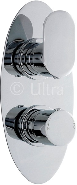 Larger image of Ultra Flume 3/4" Twin Thermostatic Shower Valve With Diverter.