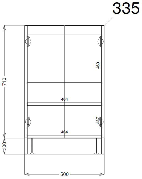 Technical image of Hudson Reed Apollo Floor Standing Vanity Unit & Basin (500mm, Grey).