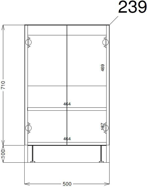Technical image of HR Apollo Compact Floor Standing Vanity Unit & Basin (500mm, Grey).