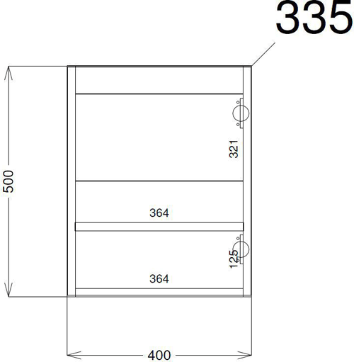 Technical image of Hudson Reed Apollo Wall Hung Vanity Unit & Basin (400mm, Grey).