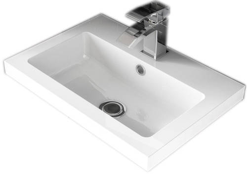 Example image of Hudson Reed Apollo Wall Hung Vanity Unit & Basin (500mm, Grey).