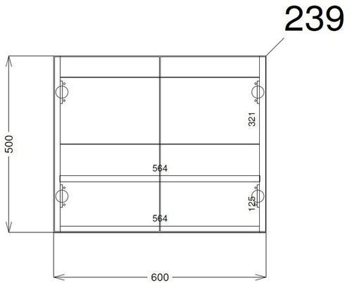 Technical image of HR Apollo Compact Wall Hung Vanity Unit & Basin (600mm, Grey).