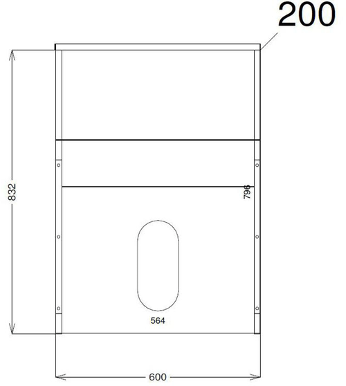 Technical image of HR Apollo Compact Floor Standing WC Unit (600mm, Grey).