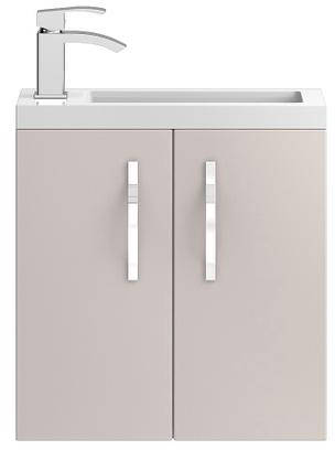 Larger image of HR Apollo Compact Wall Hung Vanity Unit & Basin (500mm, Cashmere).