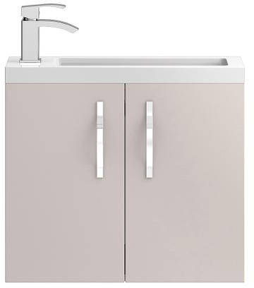 Larger image of HR Apollo Compact Wall Hung Vanity Unit & Basin (600mm, Cashmere).