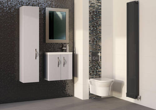 Example image of HR Apollo Compact Wall Hung Tall Storage Unit (300mm, Cashmere).