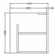 Technical image of HR Sarenna Wall Hung 1000mm Cabinet & Basin RH (White).