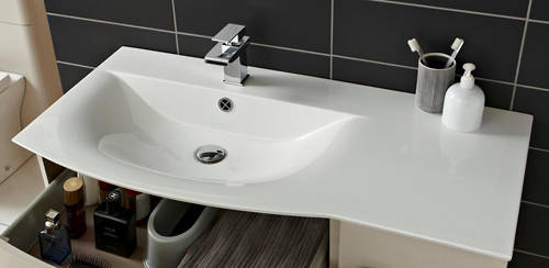 Example image of HR Sarenna Wall Hung 1000mm Cabinet & Basin LH (Cashmere).