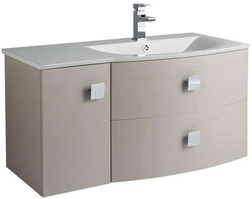 Larger image of HR Sarenna Wall Hung 1000mm Cabinet & Basin RH (Cashmere).