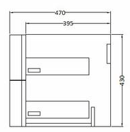 Technical image of HR Sarenna Wall Hung 1000mm Cabinet & Basin RH (Cashmere).