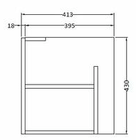 Technical image of HR Sarenna Wall Hung 1000mm Cabinet & Basin LH (Graphite).