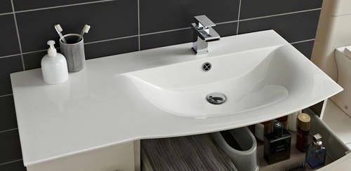 Example image of HR Sarenna Wall Hung 1000mm Cabinet & Basin RH (Graphite).