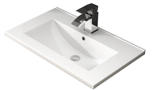 Example image of HR Coast Wall Hung 500mm Vanity Unit & Basin Type 2 (Grey Gloss).