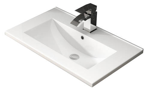 Example image of HR Coast Wall Hung 500mm Vanity Unit & Basin Type 2 (White Gloss).